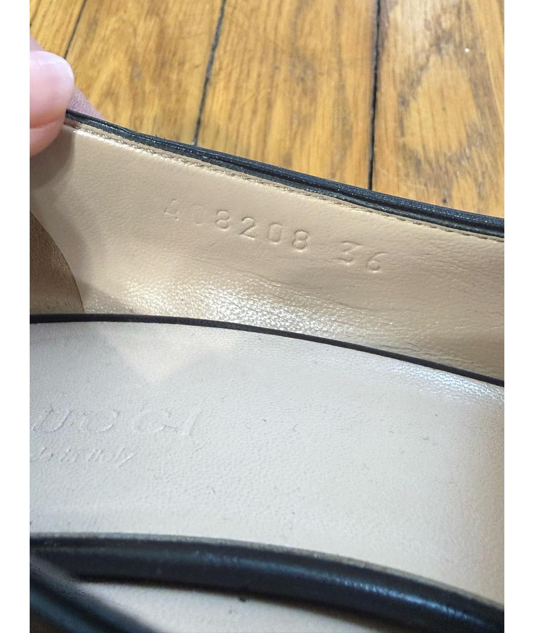 GUCCI Черные кожаные туфли, фото 4