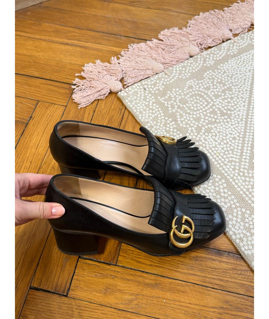 GUCCI Черные кожаные туфли, фото 5