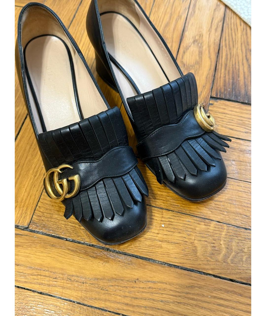 GUCCI Черные кожаные туфли, фото 2