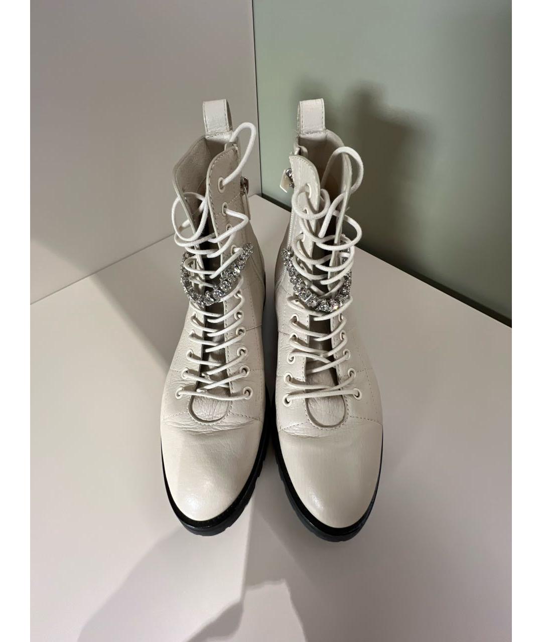 JIMMY CHOO Бежевые кожаные ботинки, фото 3