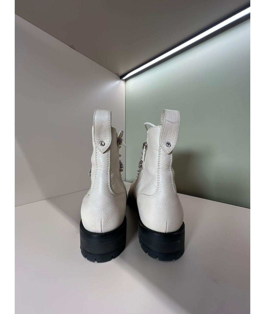 JIMMY CHOO Бежевые кожаные ботинки, фото 4