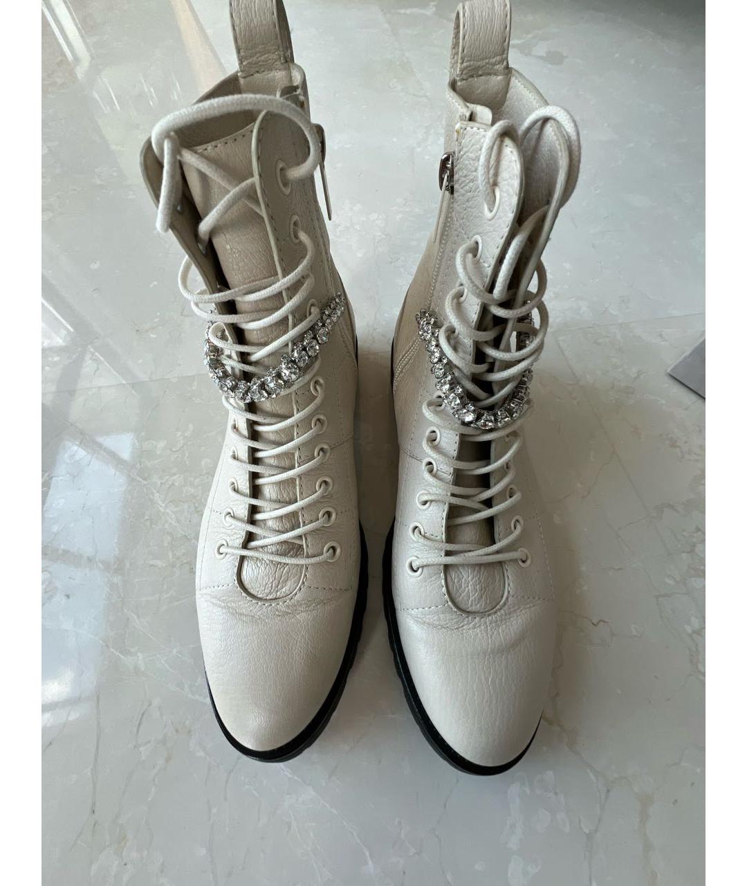JIMMY CHOO Бежевые кожаные ботинки, фото 2