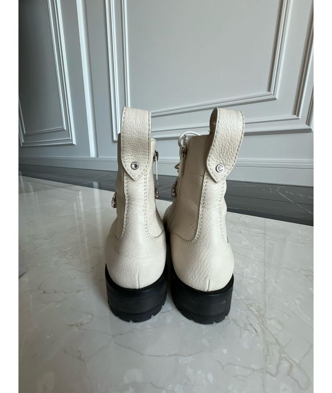 JIMMY CHOO Бежевые кожаные ботинки, фото 4