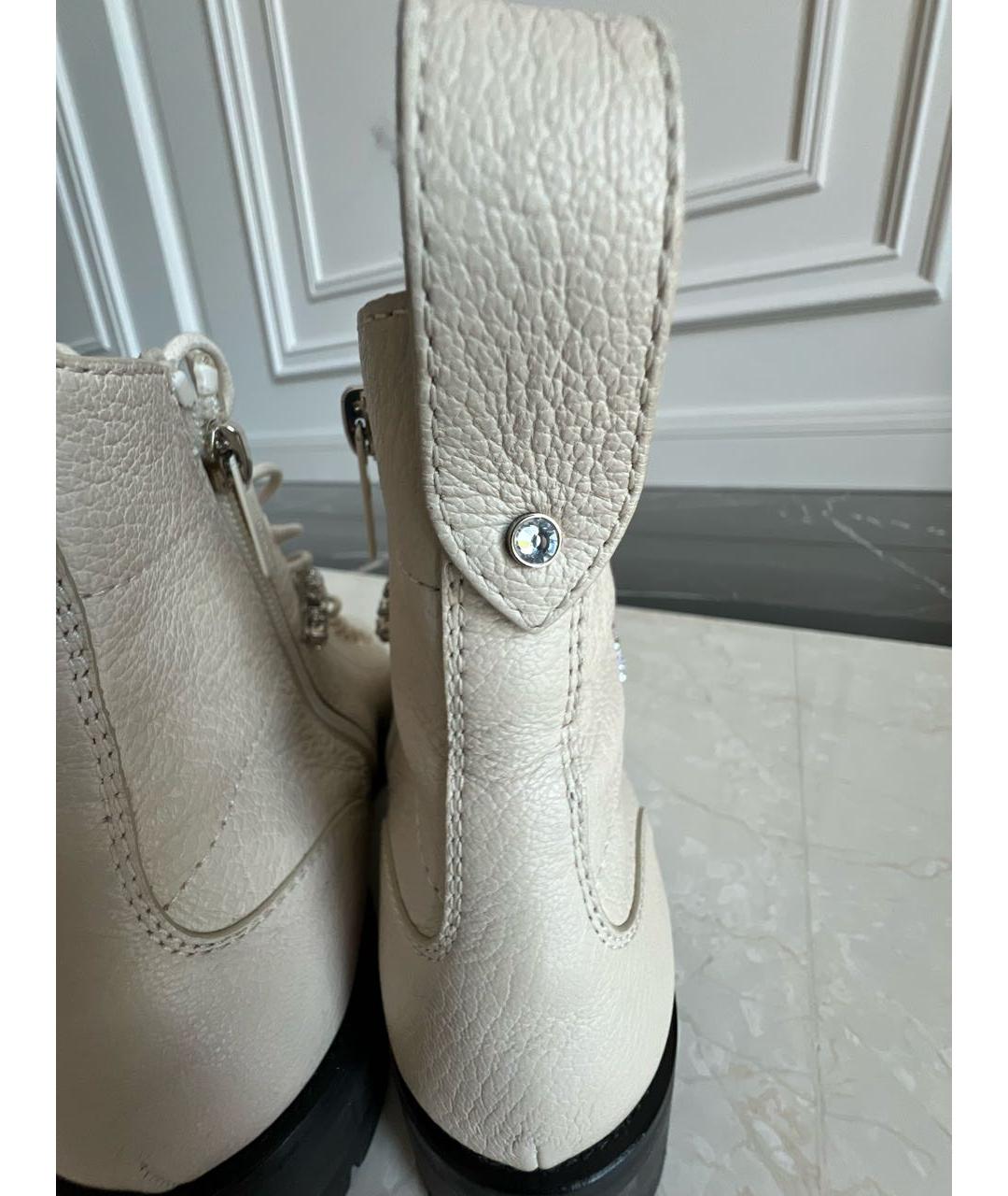 JIMMY CHOO Бежевые кожаные ботинки, фото 6