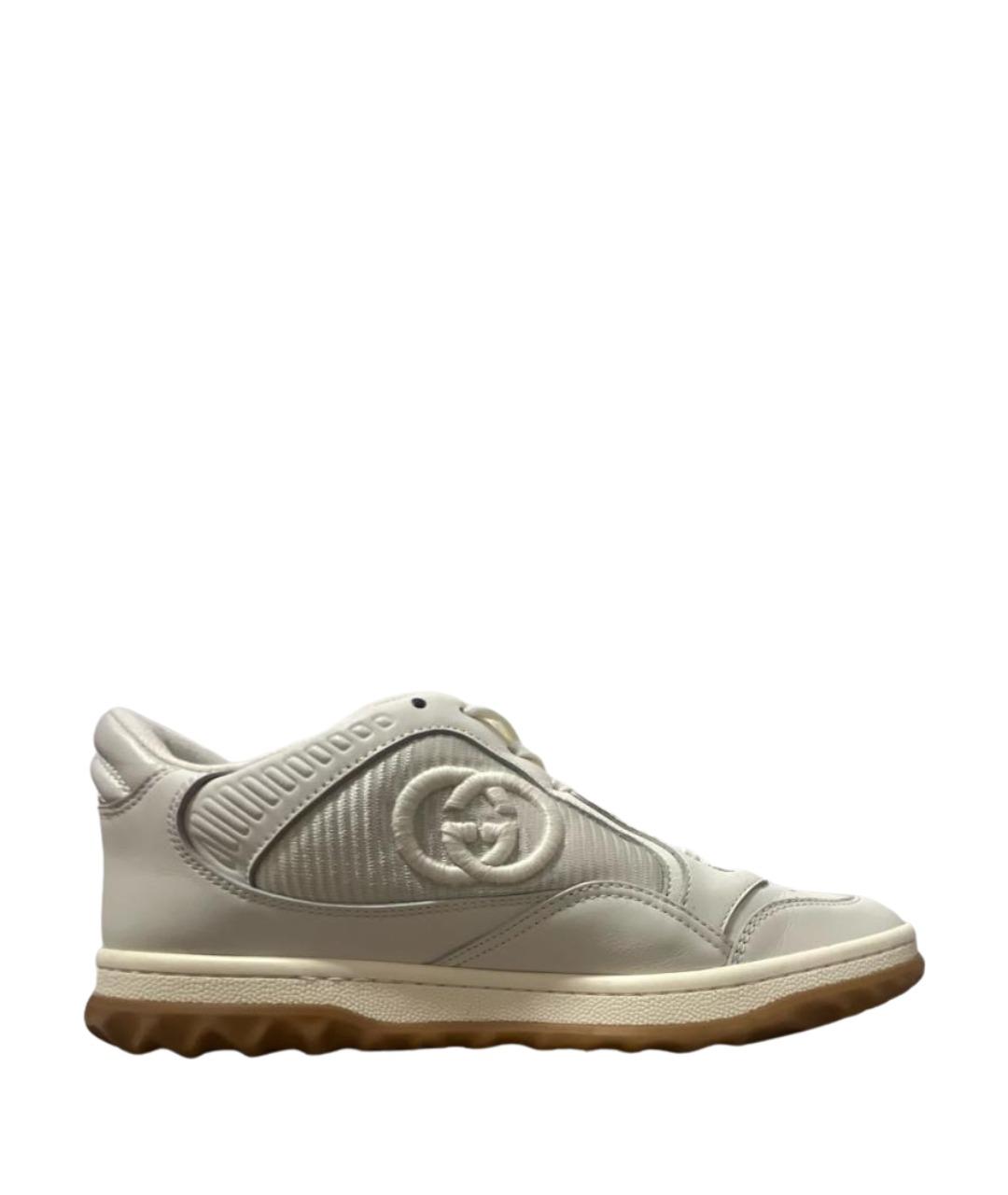 GUCCI Белые кожаные кеды, фото 1