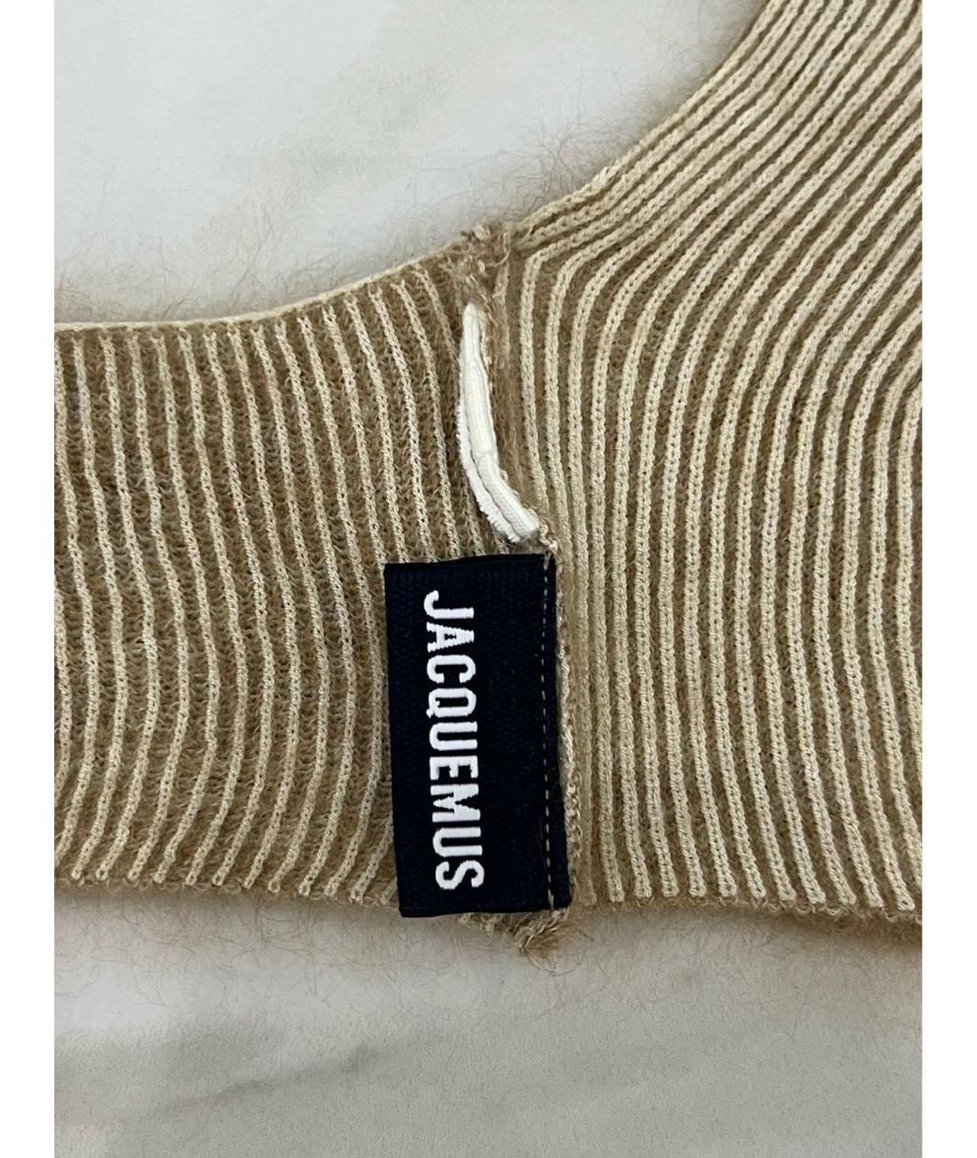 JACQUEMUS Бежевая майка, фото 4