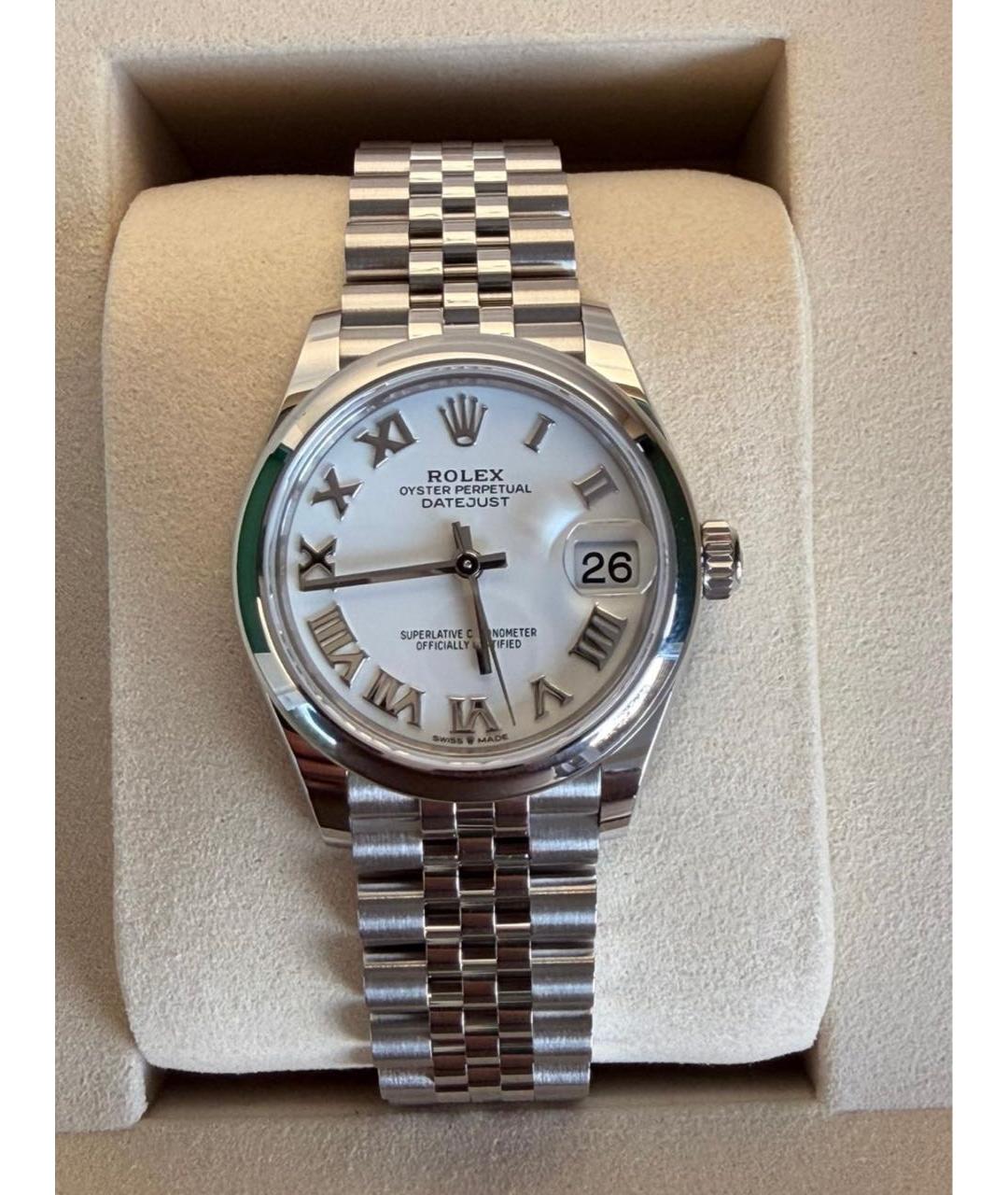 ROLEX Белые металлические часы, фото 6