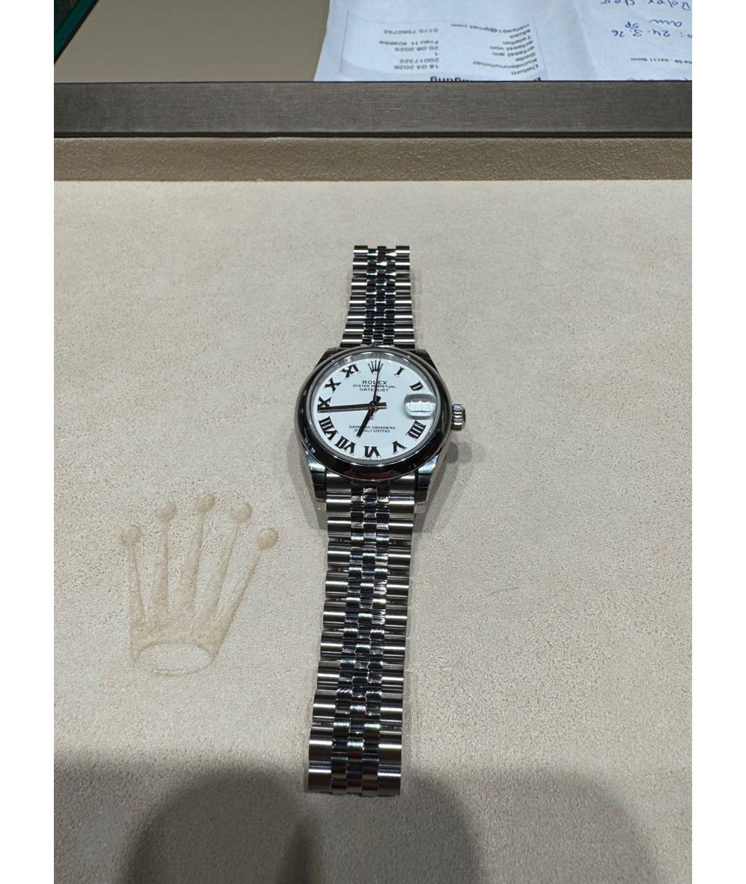 ROLEX Белые металлические часы, фото 4