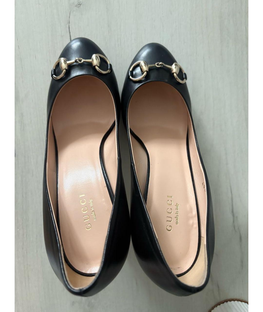 GUCCI Черные кожаные туфли, фото 3
