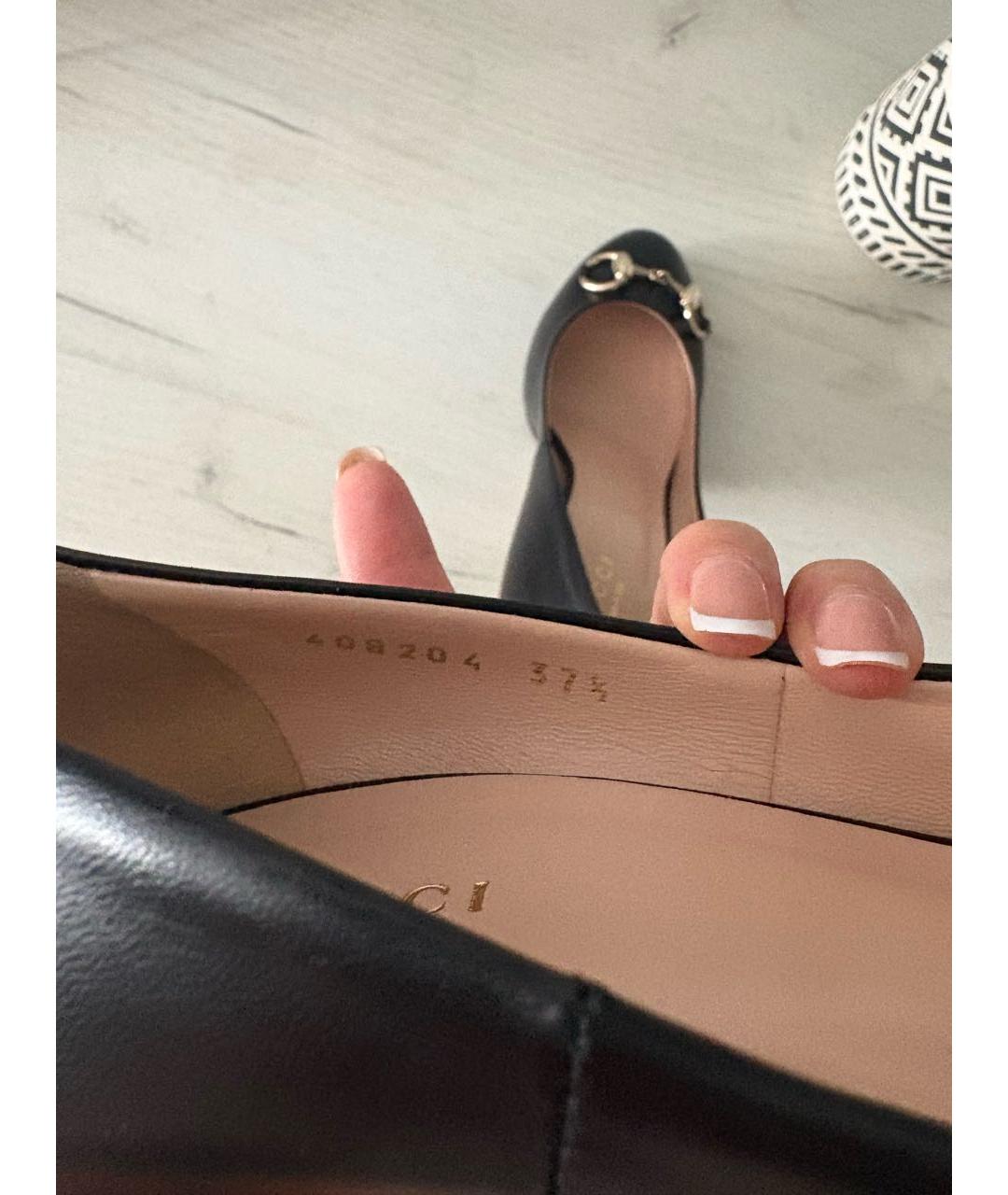GUCCI Черные кожаные туфли, фото 7
