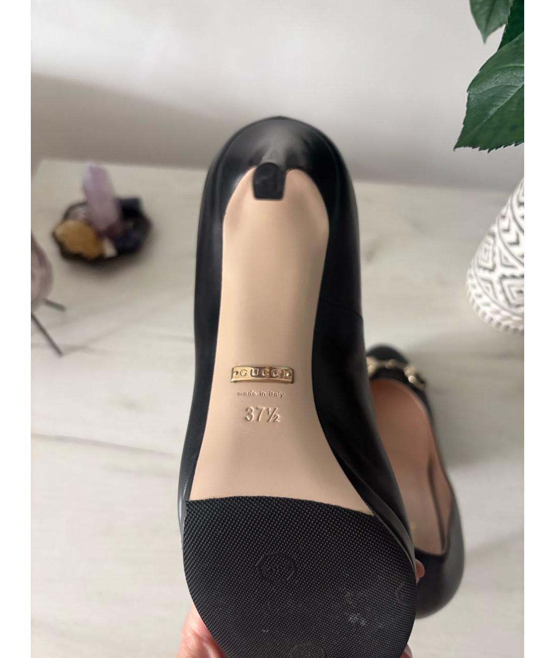 GUCCI Черные кожаные туфли, фото 8