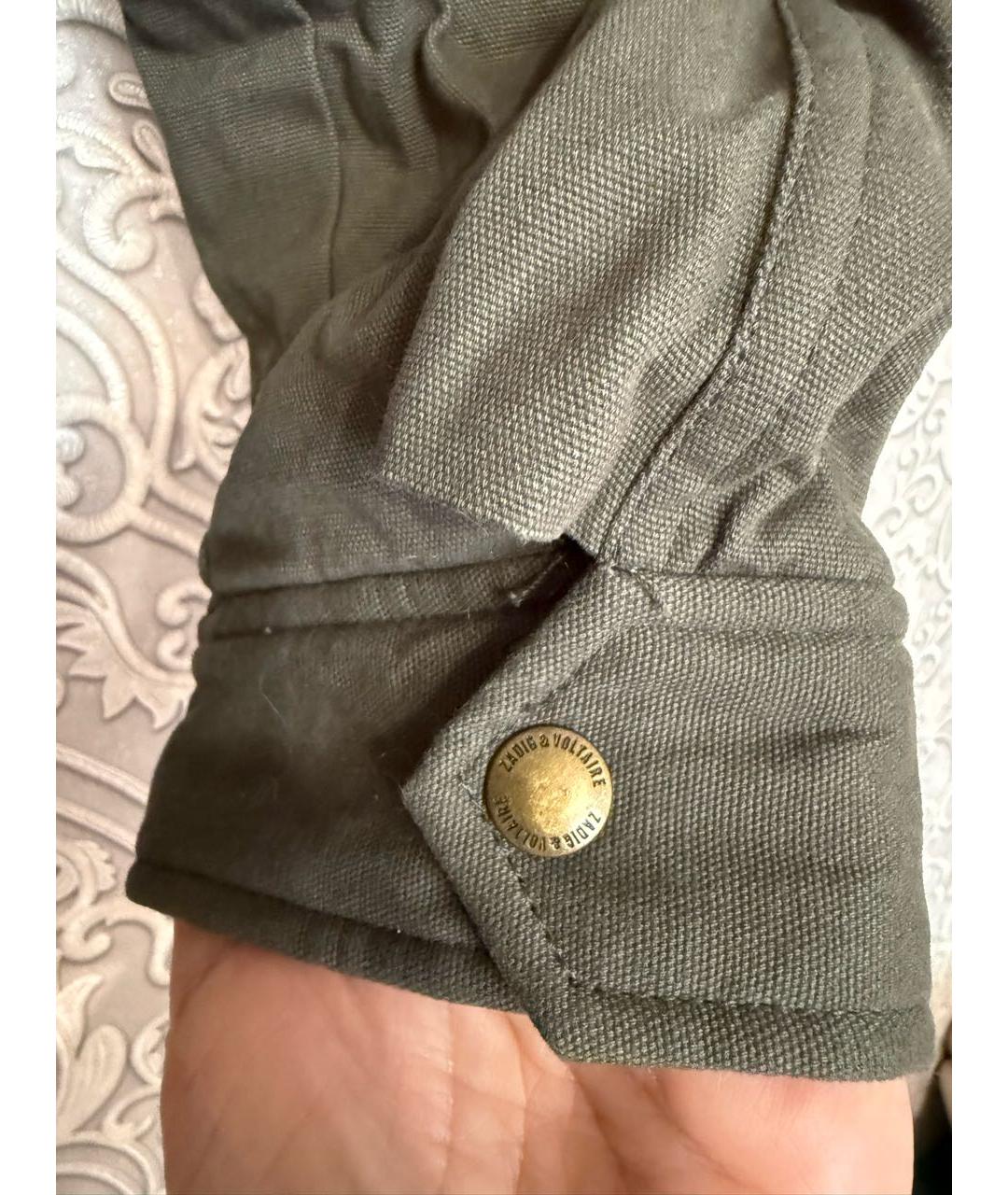 ZADIG & VOLTAIRE Хаки хлопковая куртка, фото 6