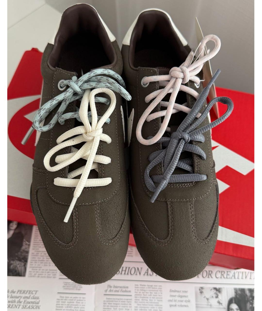 NIKE Коричневые кожаные кроссовки, фото 4