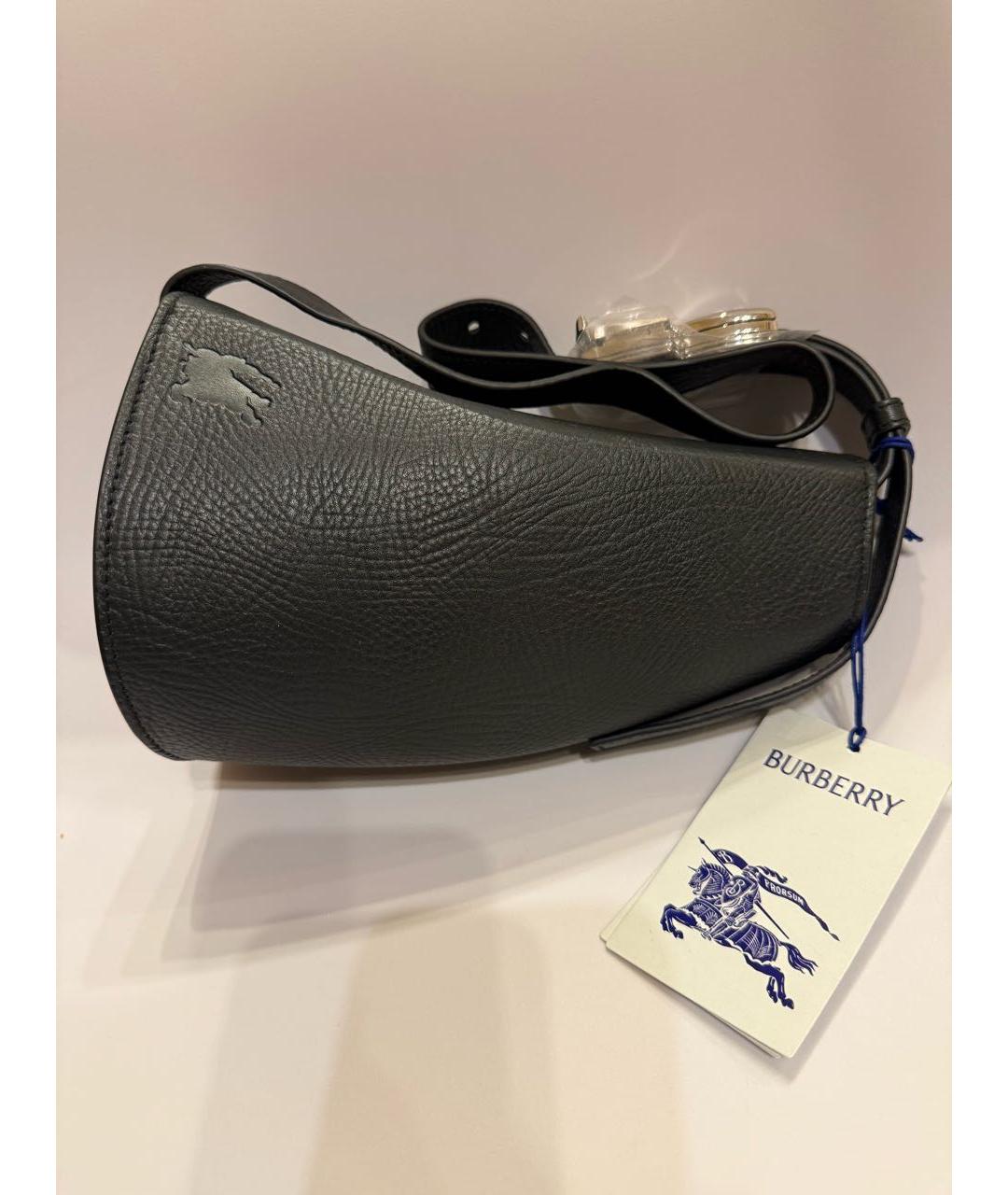 BURBERRY Черная кожаная сумка через плечо, фото 4