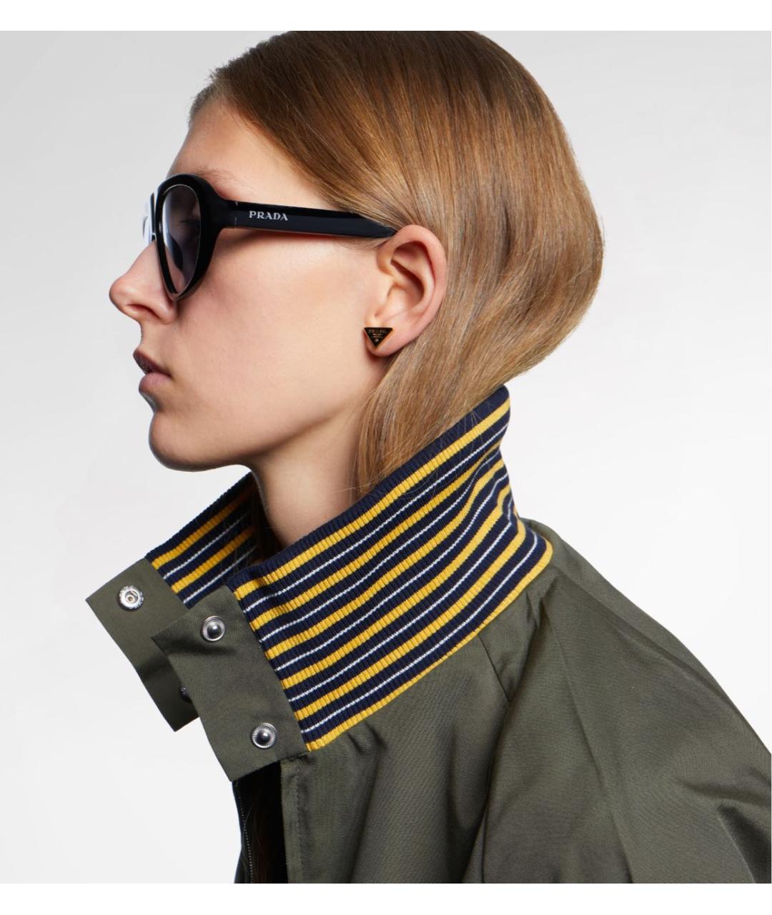 PRADA Черные пластиковые солнцезащитные очки, фото 6