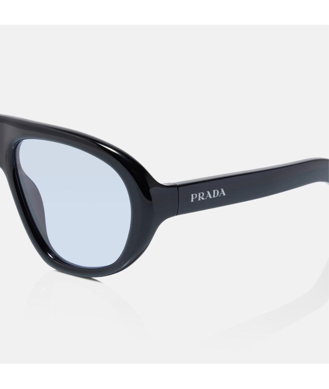 PRADA Черные пластиковые солнцезащитные очки, фото 3