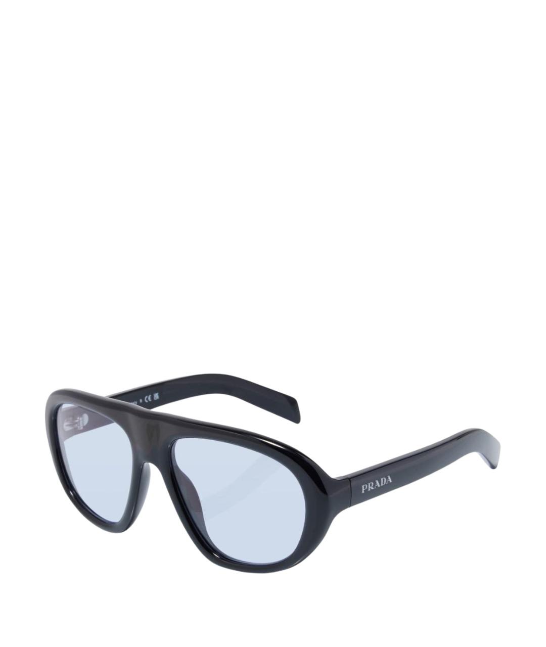 PRADA Черные пластиковые солнцезащитные очки, фото 1