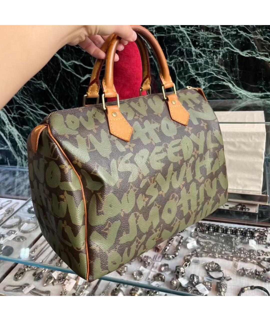 LOUIS VUITTON Хаки сумка с короткими ручками, фото 3