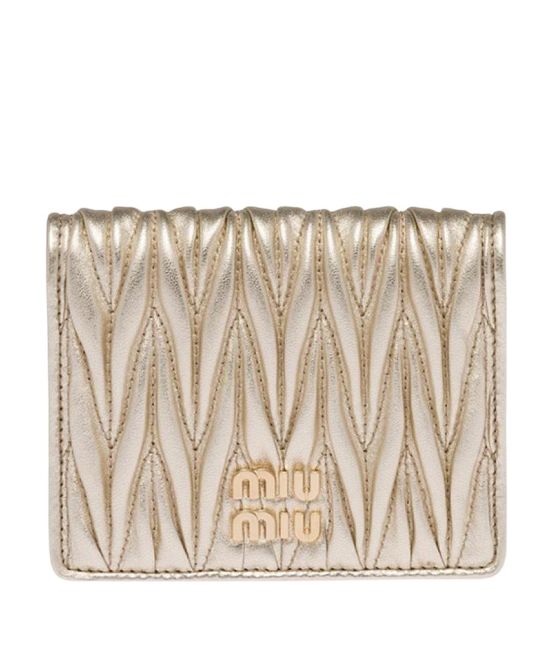 MIU MIU Золотой кожаный кошелек, фото 1