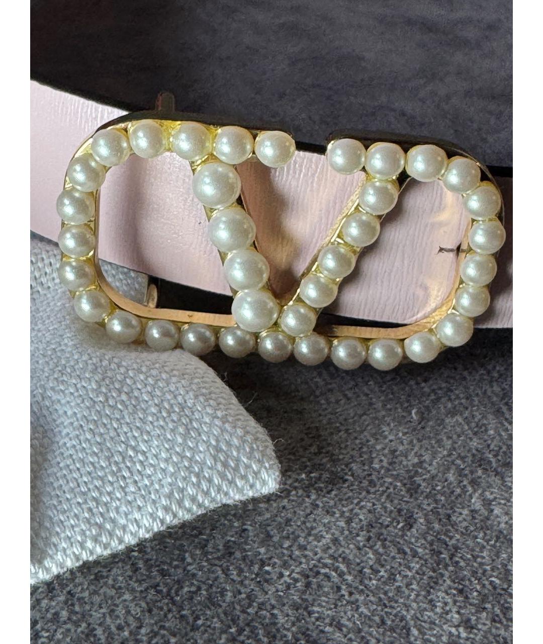 VALENTINO Розовый кожаный ремень, фото 6