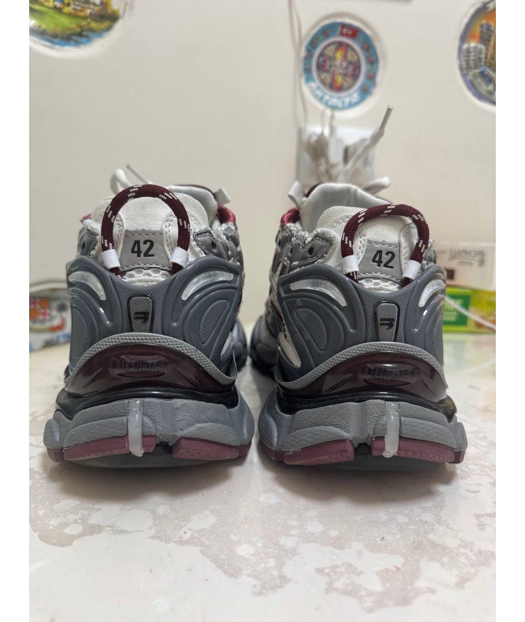 BALENCIAGA Бордовые низкие кроссовки / кеды, фото 4