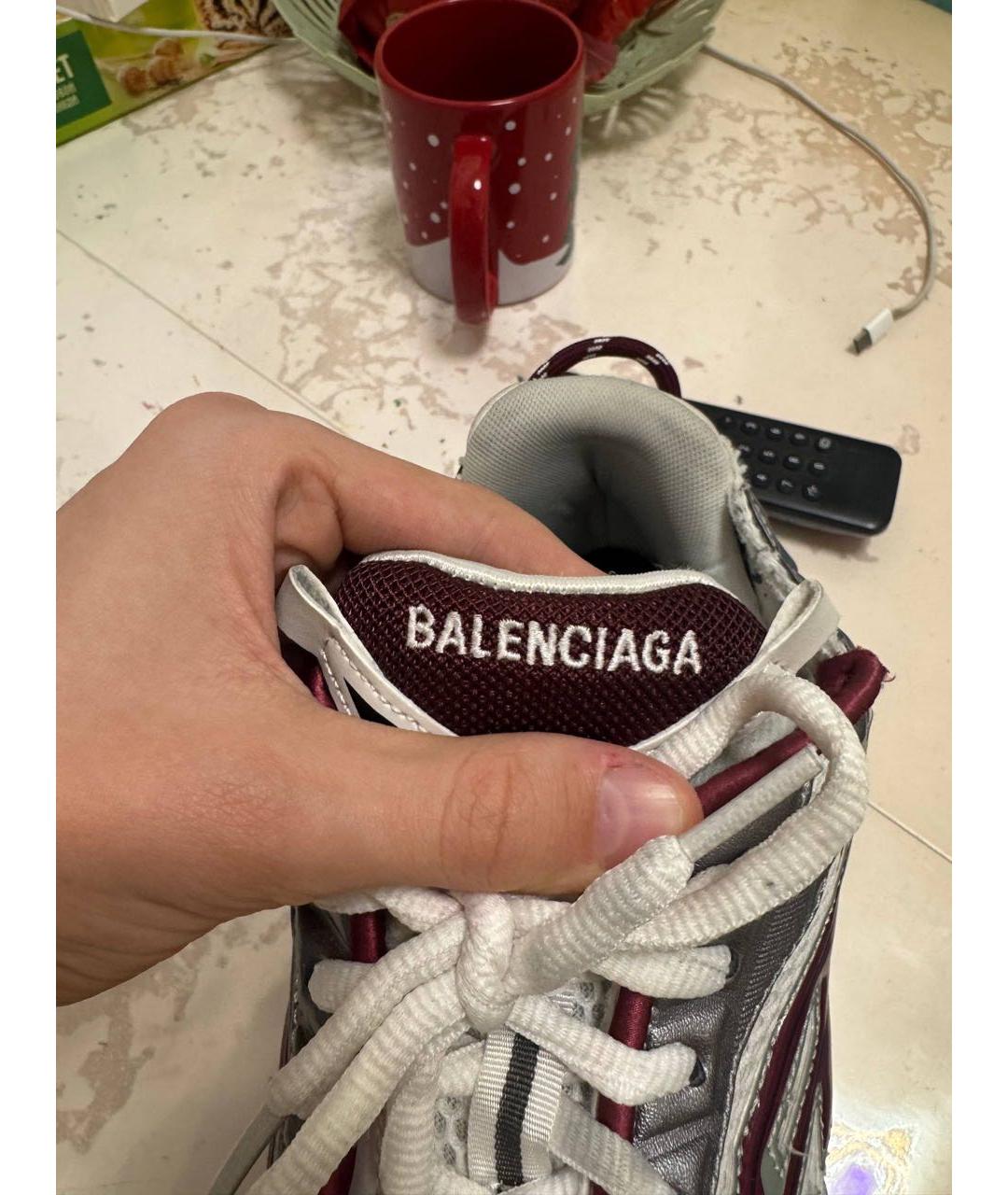 BALENCIAGA Бордовые низкие кроссовки / кеды, фото 6