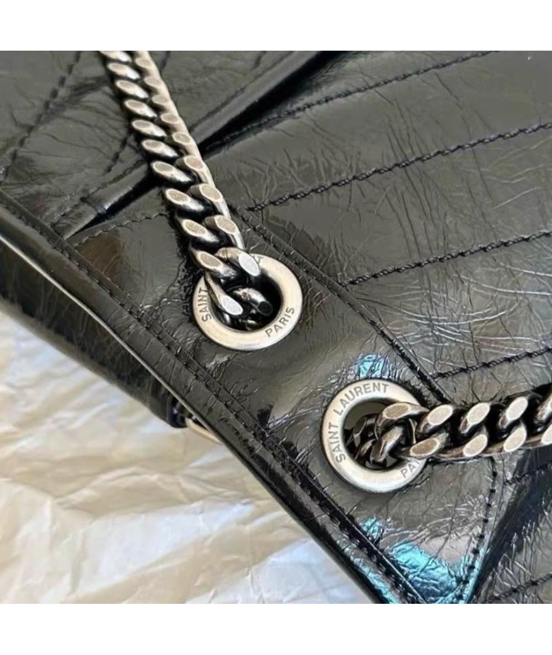 SAINT LAURENT Черная кожаная сумка через плечо, фото 4