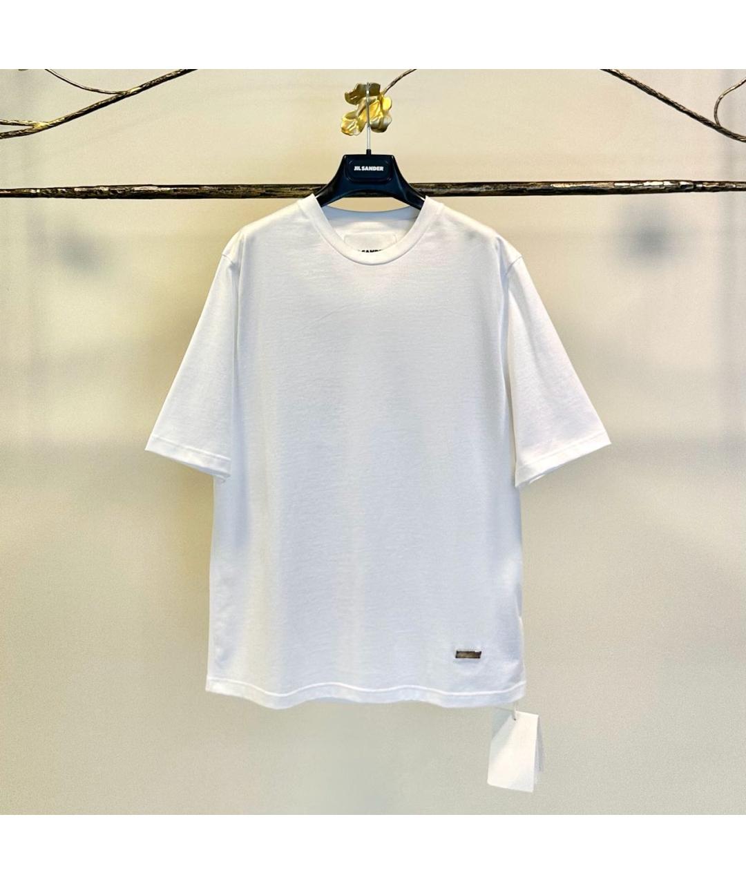 JIL SANDER Белая хлопковая футболка, фото 9