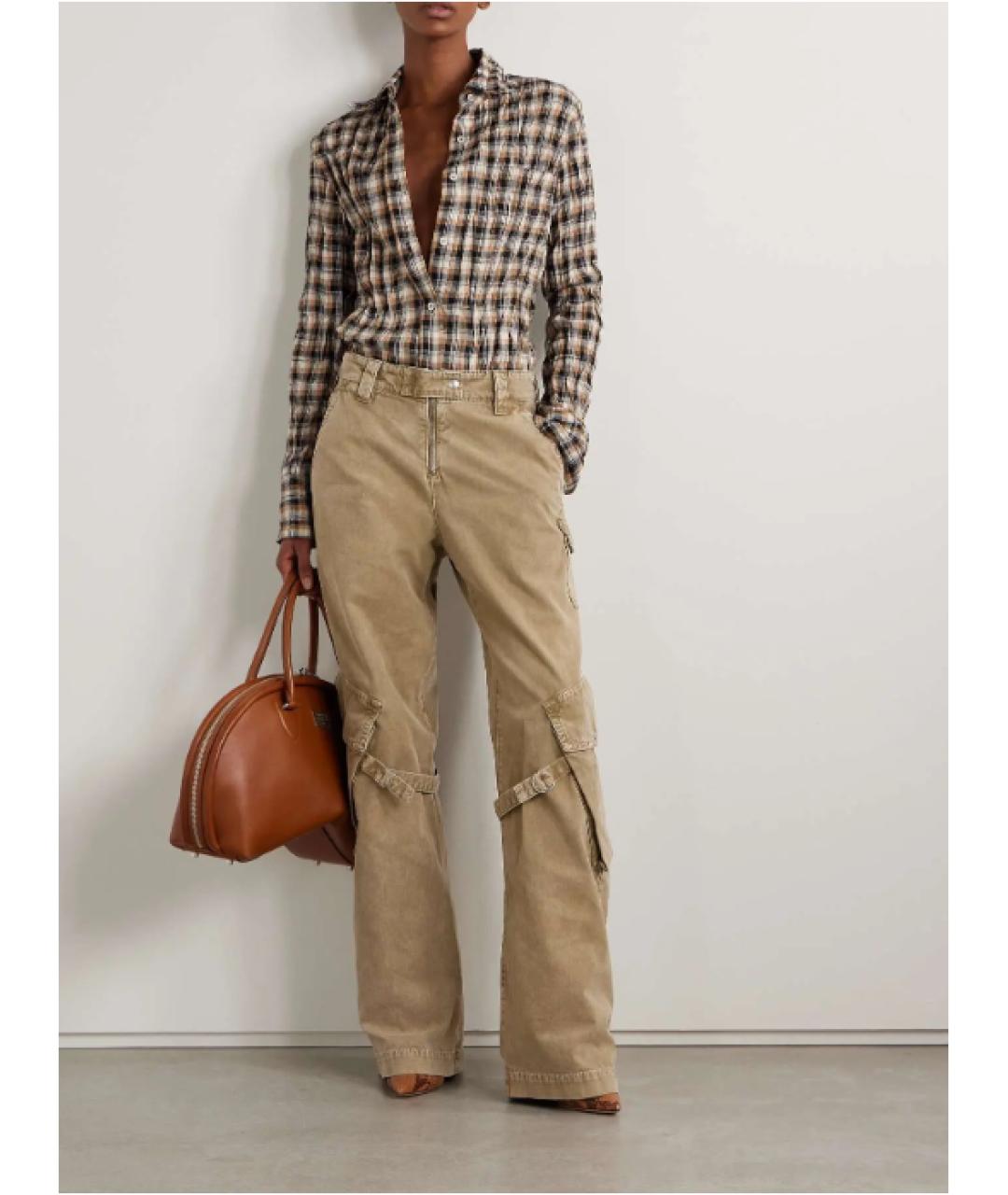 ACNE STUDIOS Коричневая полиэстеровая рубашка, фото 4