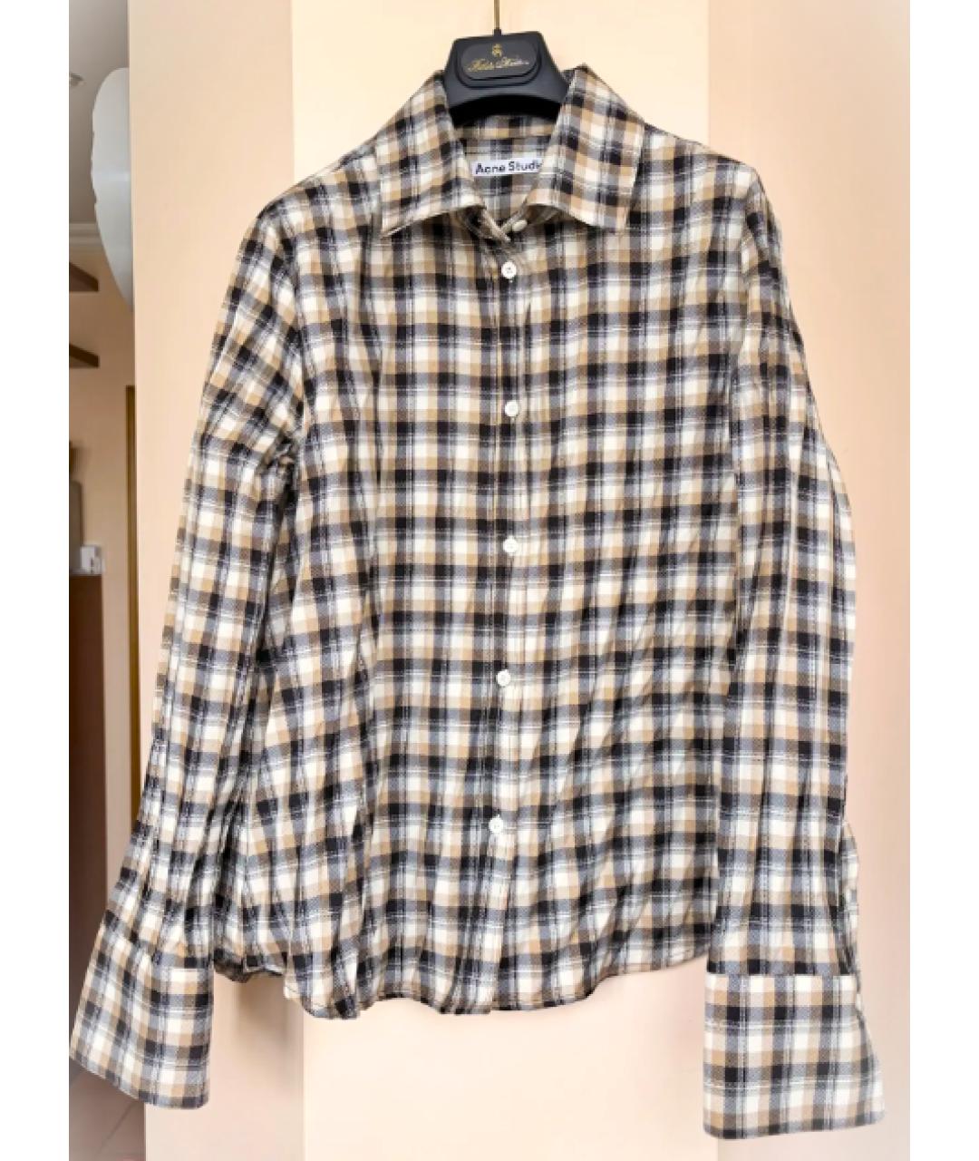 ACNE STUDIOS Коричневая полиэстеровая рубашка, фото 5