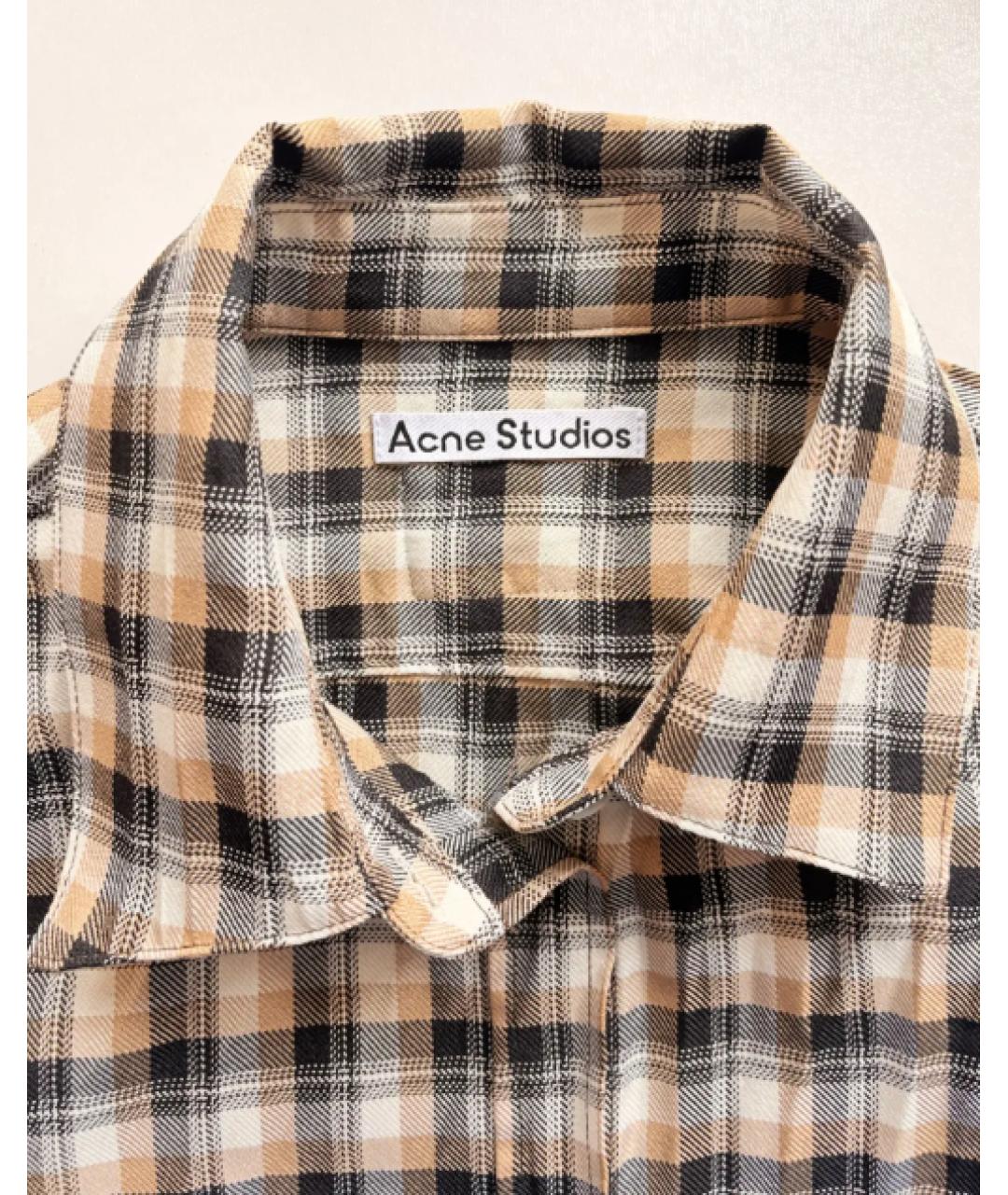 ACNE STUDIOS Коричневая полиэстеровая рубашка, фото 7