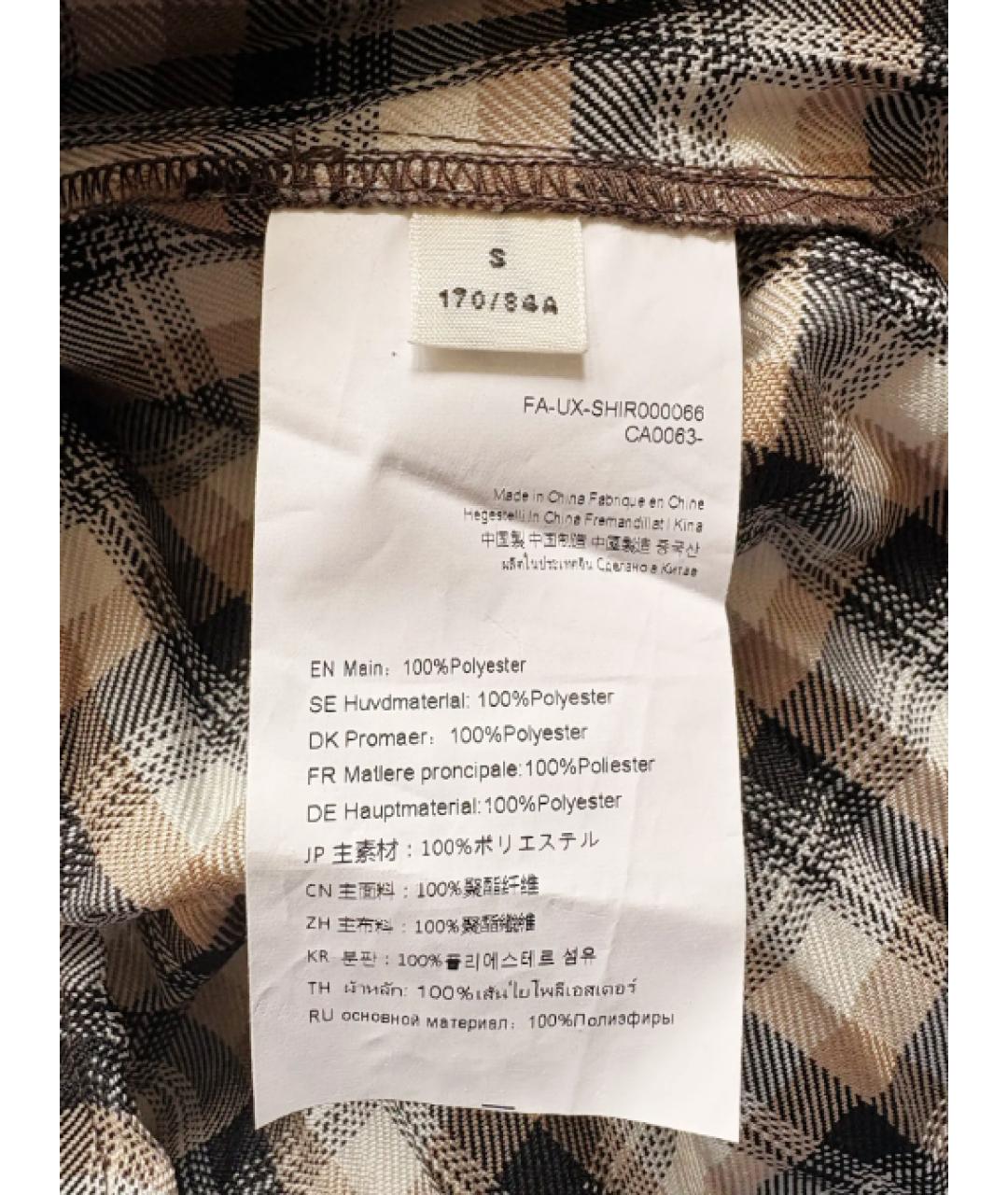 ACNE STUDIOS Коричневая полиэстеровая рубашка, фото 9