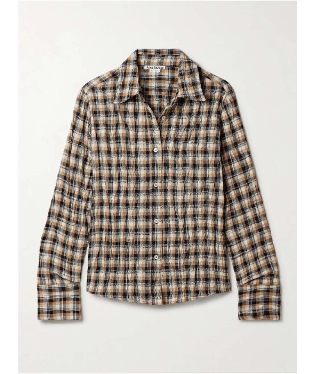ACNE STUDIOS Коричневая полиэстеровая рубашка, фото 10