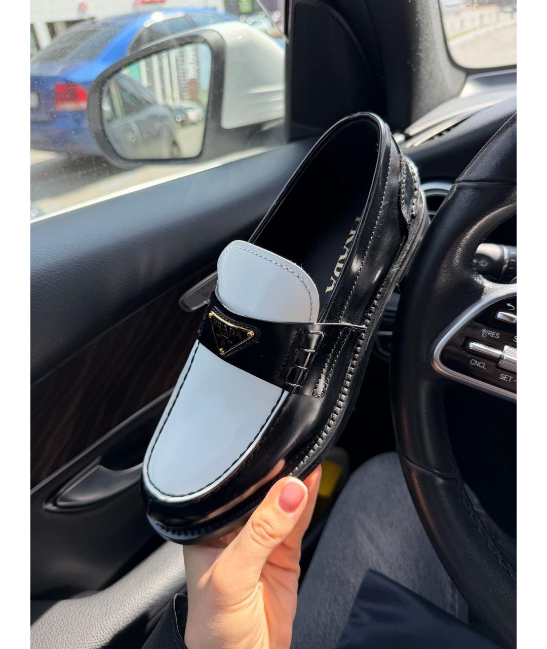 PRADA Черные кожаные лоферы, фото 3