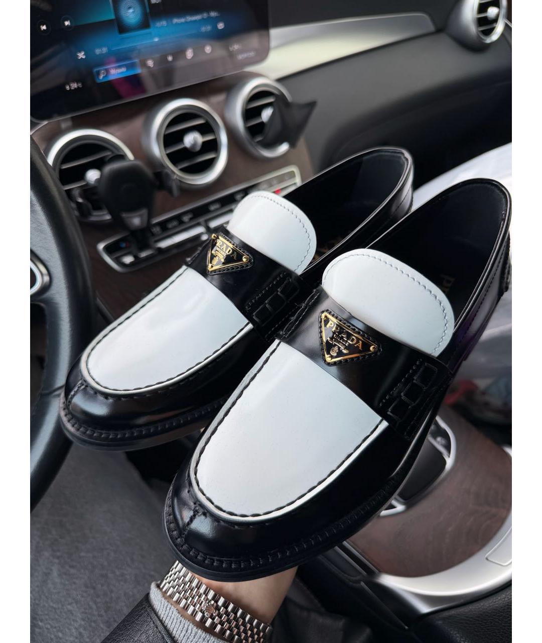 PRADA Черные кожаные лоферы, фото 2