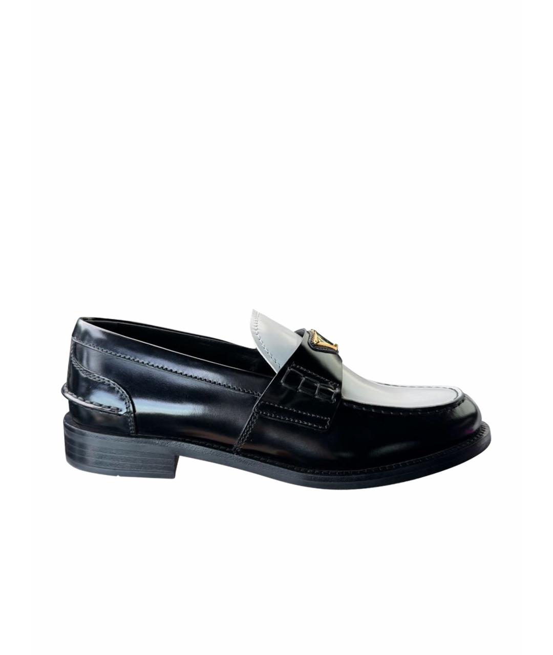 PRADA Черные кожаные лоферы, фото 1