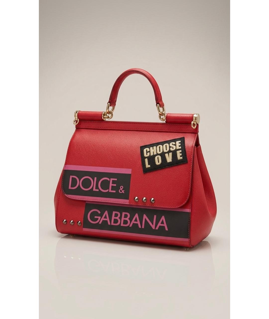 DOLCE&GABBANA Красная кожаная сумка через плечо, фото 5
