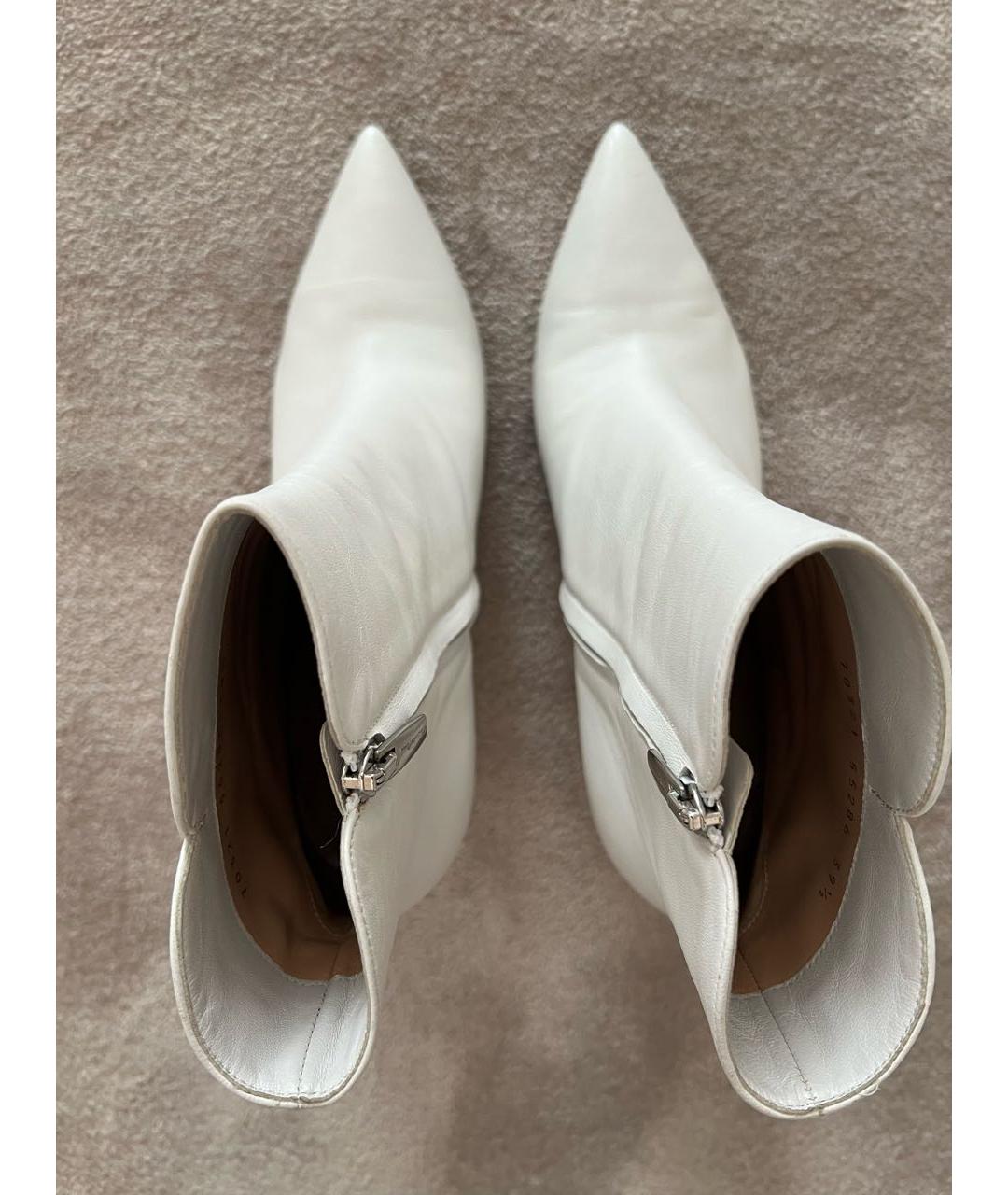 GIANVITO ROSSI Белые кожаные ботильоны, фото 3