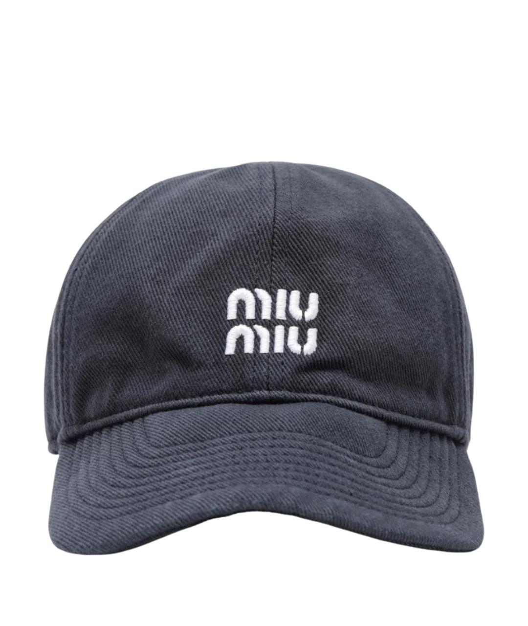 MIU MIU Синяя хлопковая кепка, фото 1