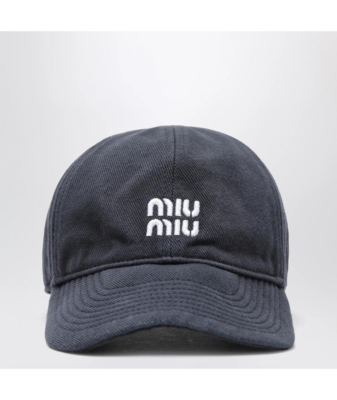 MIU MIU Синяя хлопковая кепка, фото 3