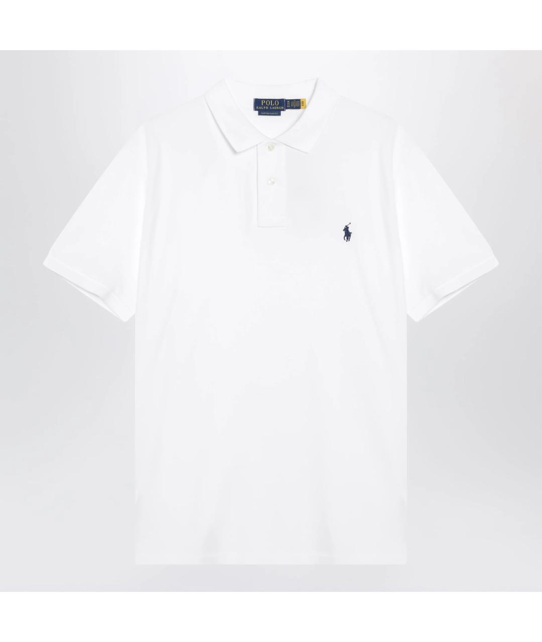 POLO RALPH LAUREN Белое хлопковое поло с коротким рукавом, фото 3