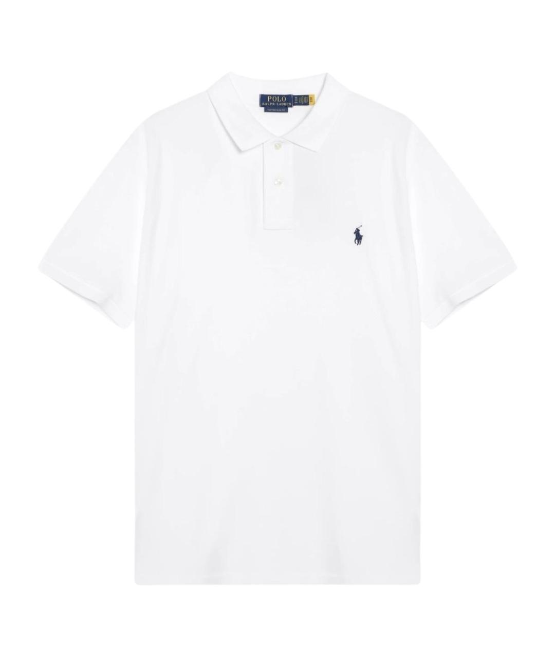 POLO RALPH LAUREN Белое хлопковое поло с коротким рукавом, фото 1