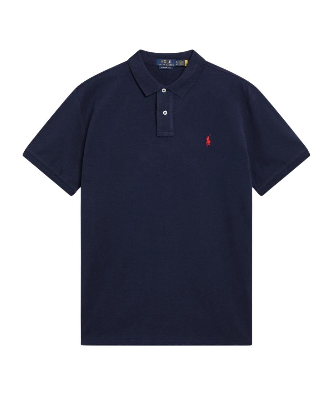 POLO RALPH LAUREN Темно-синее хлопковое поло с коротким рукавом, фото 1