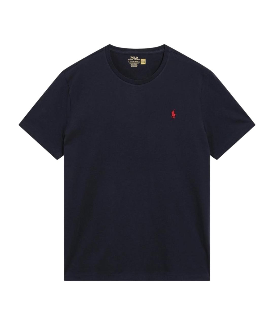 POLO RALPH LAUREN Темно-синяя хлопковая футболка, фото 1