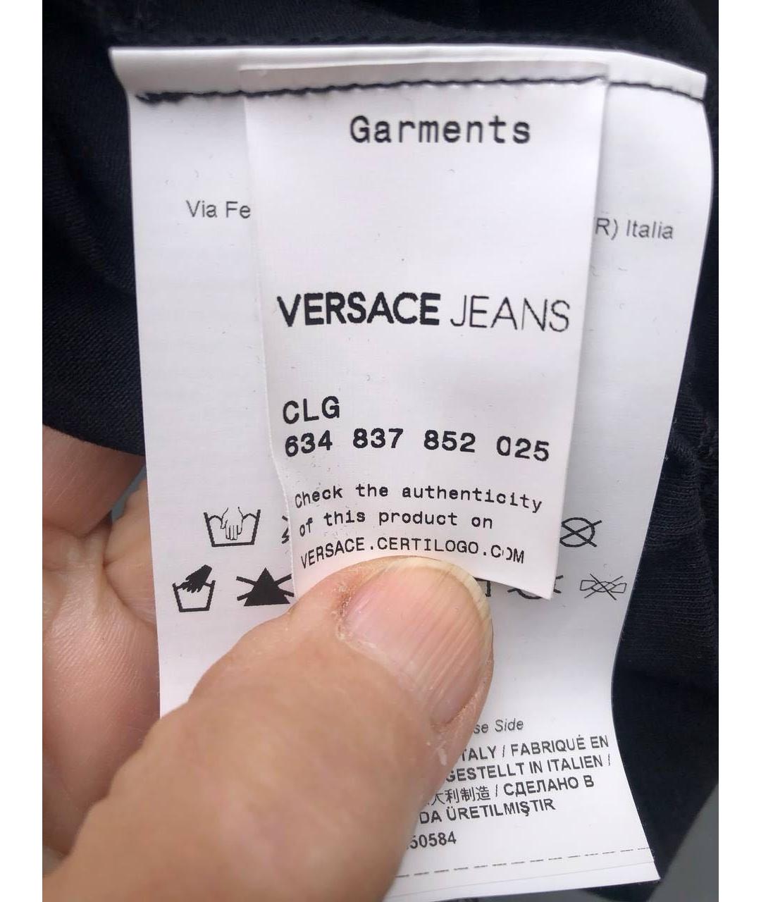 VERSACE COLLECTION Черная хлопковая футболка, фото 3