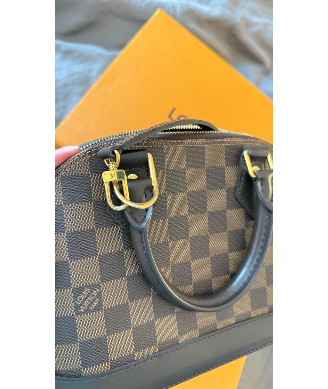 LOUIS VUITTON Коричневая сумка с короткими ручками из искусственной кожи, фото 6
