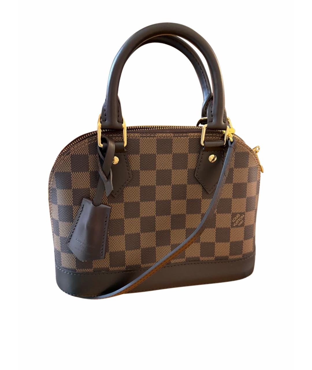 LOUIS VUITTON Коричневая сумка с короткими ручками из искусственной кожи, фото 1
