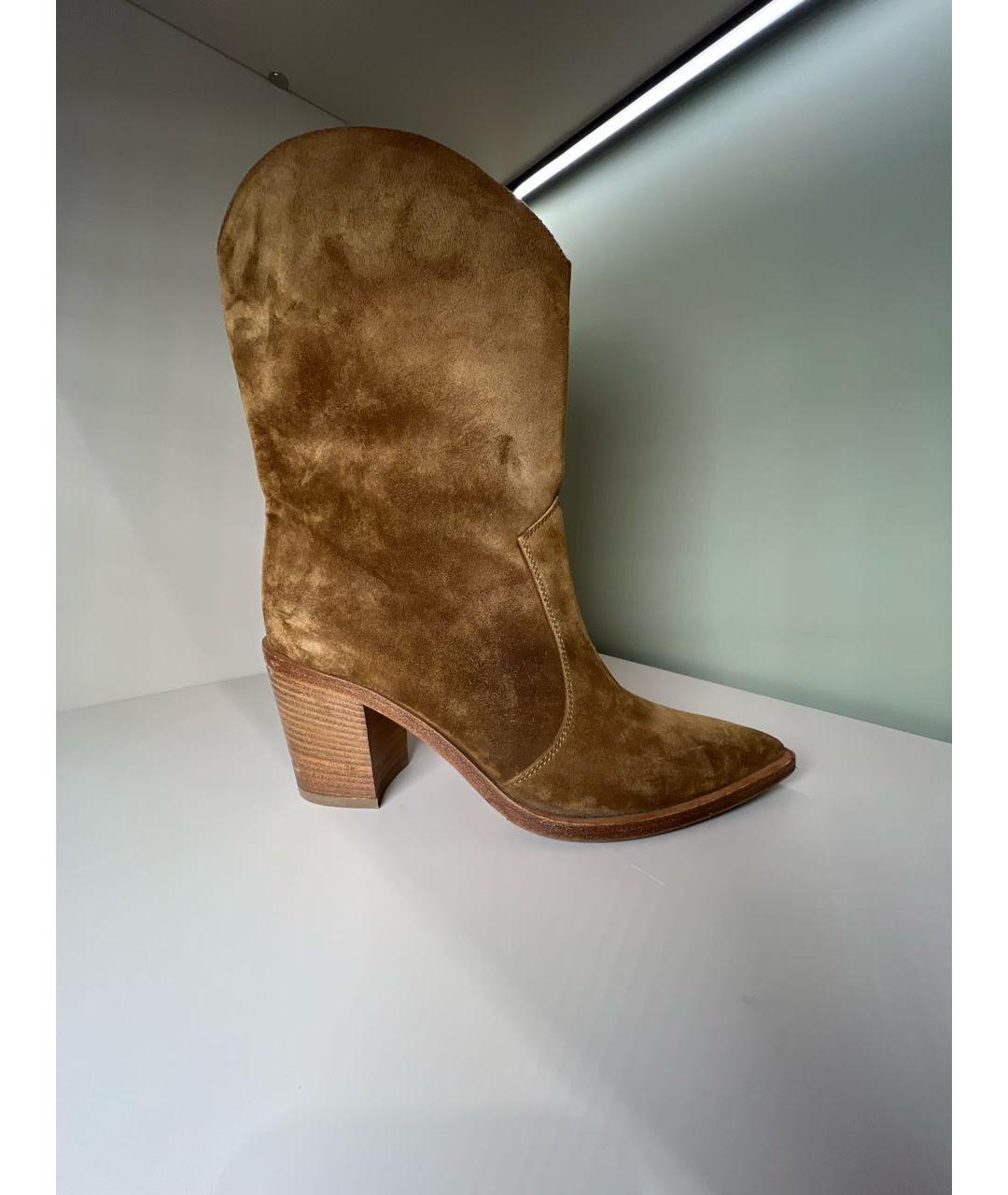 GIANVITO ROSSI Коричневые замшевые полусапоги, фото 5