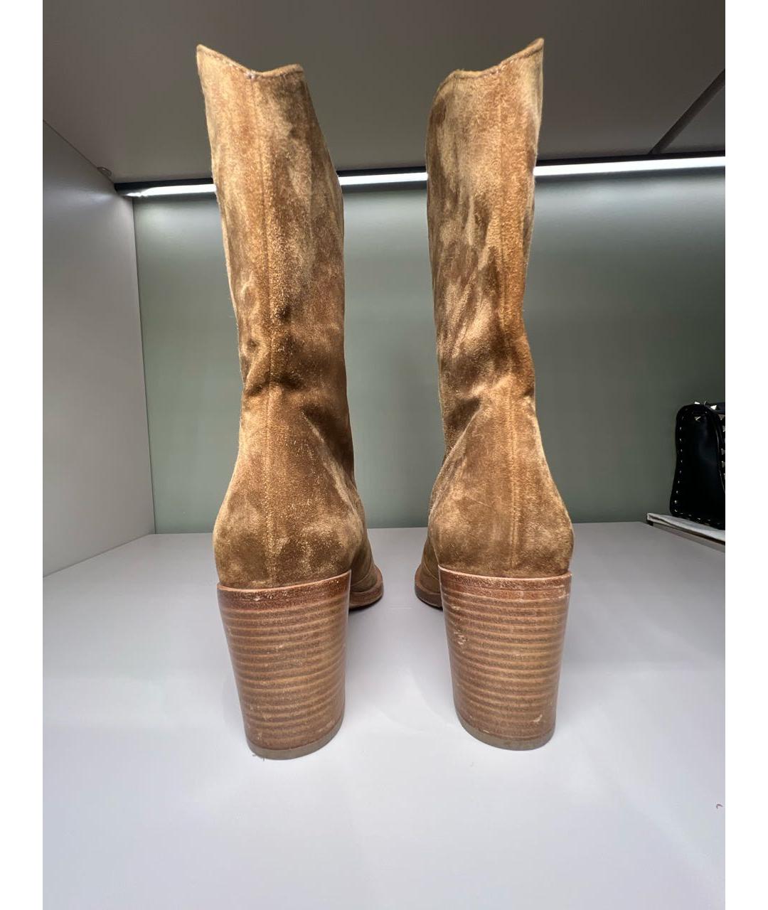 GIANVITO ROSSI Коричневые замшевые полусапоги, фото 4