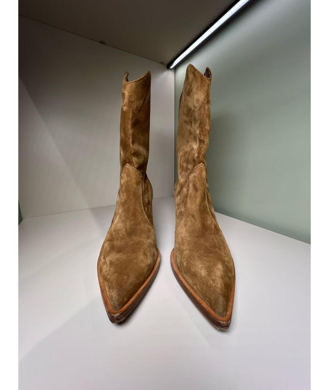 GIANVITO ROSSI Коричневые замшевые полусапоги, фото 2
